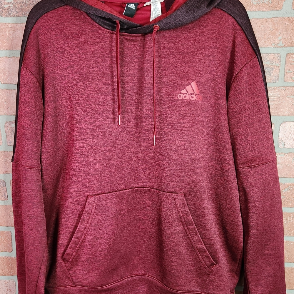 Adidas Red Sweatshirt with Drawstring Hood